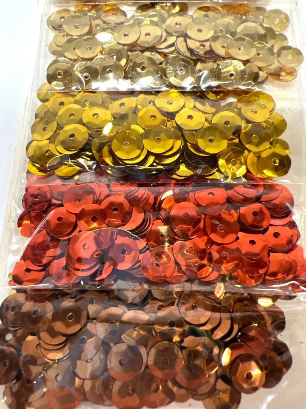 6-Pack Metallic Craft Sequins In Gold Bronze & Red Tones For DIY Projects
